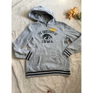 NCAA Iowa Hawkeyes Gray Quarter Zip Sweatshirt Size Large